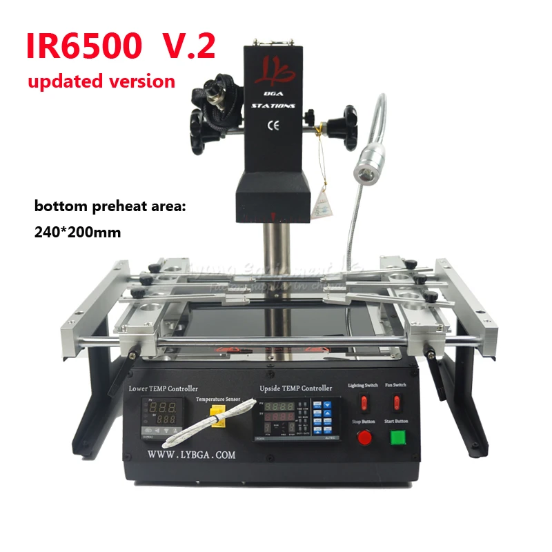 2300W Infrared BGA Rework Station IR6500 V.2 BGA Welding Machine 2 Zones with PC410 Software Control for IC Chip Repairing