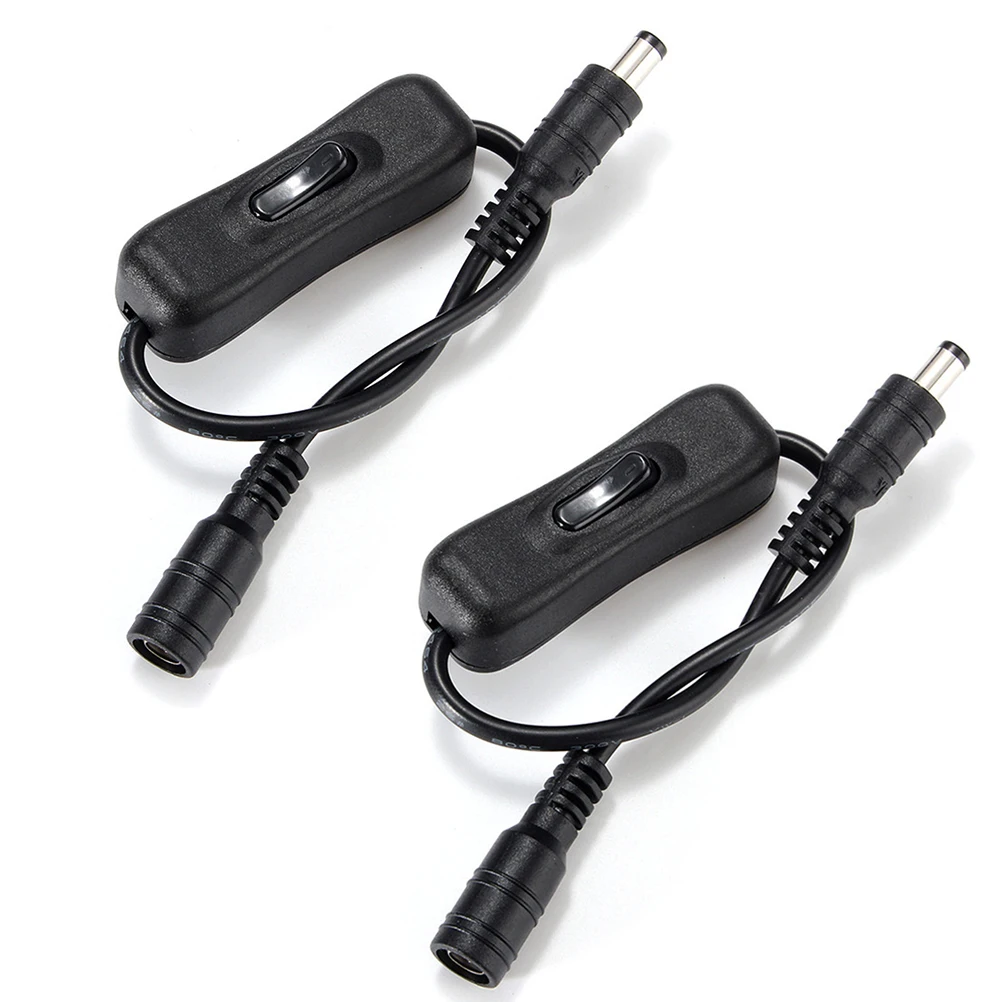 

2 pcs Led Strip Light Inline On/Off Dc Jack Male To Female Connector Plug Compatible With 12V Led Tape Light Boat Lighting 5050