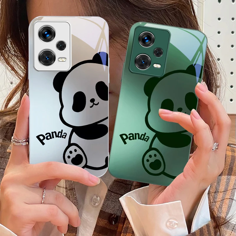 

Gradient Half Bear For Xiaomi 14 Ultra 13 Lite Redmi Note 13 11 Pro 12 Plus Poco X6 3 Pro F4 6 GT Tempered Phone Case