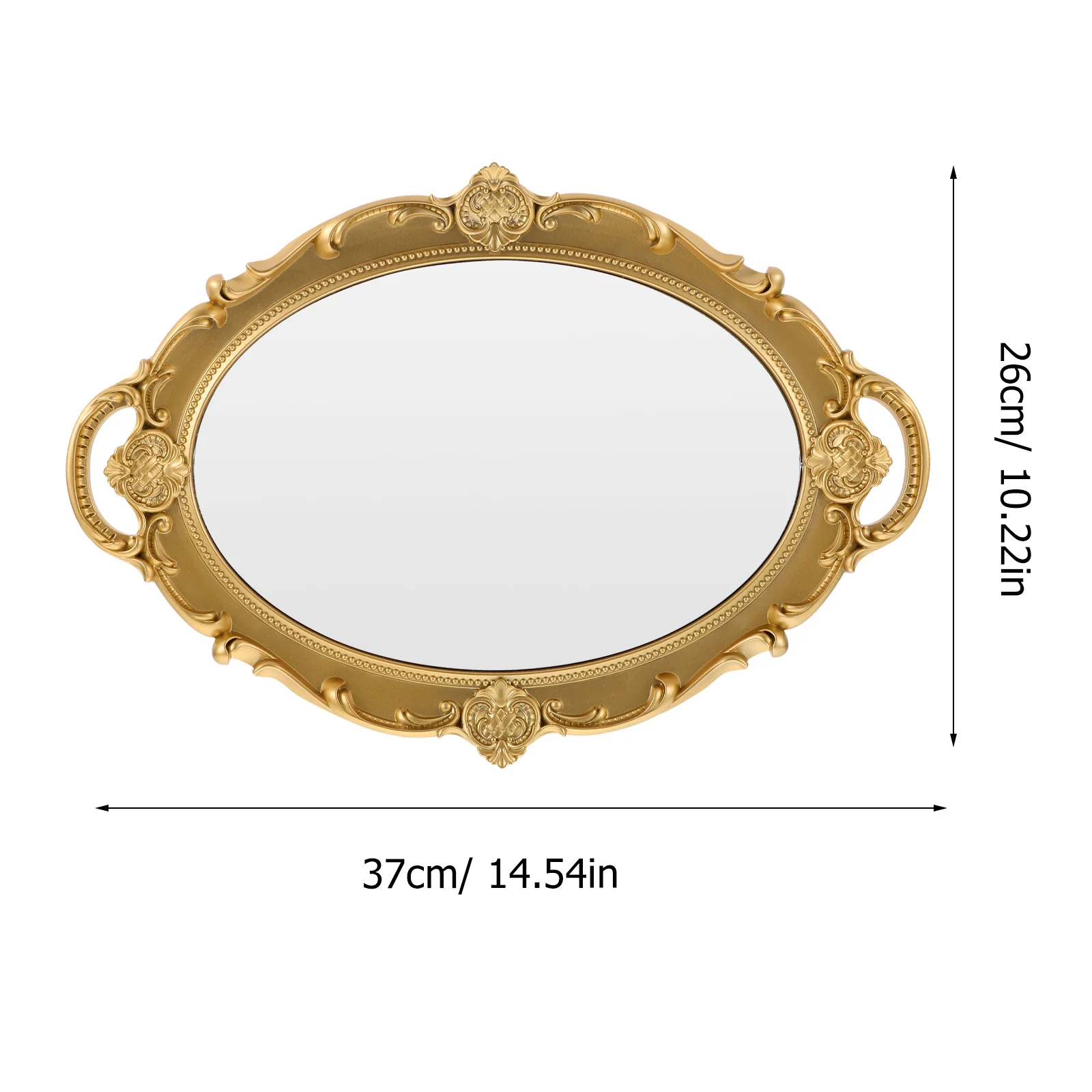 Compact European Style Retro Mirror Wall Mountable Vanity Mirror for Bedroom Dressing Table Home Decor Vintage Look