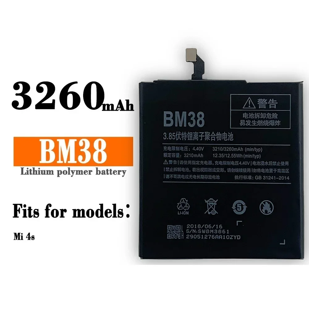 

3260 mAh Phone Battery BM38 for Xiaomi Mi 4S High Quality Replacement Bateria Rechargeable Batteries Mobile