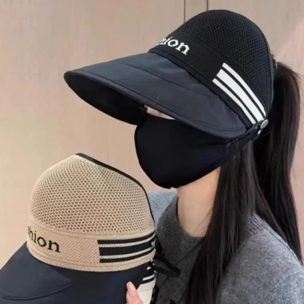 

Breathable Outdoor Beach Hat UV Protection Foldable Large Brim Sun Hat Mesh Design Sun Protection Net-top Sunshade Cap Travel