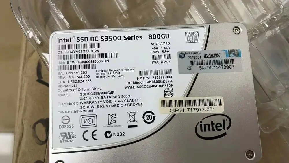 

Intel 800GB DC S3500 6G/s 2.5" SATA SSD SSDSC2BB800G4P HP Version for server