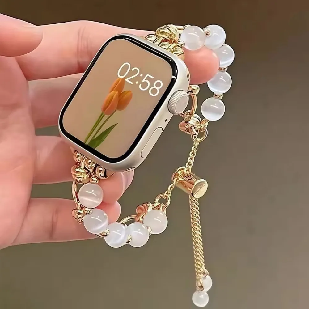 Schmuck-Metallarmband für Apple Watch 11 10 46/42mm Ultra 3 49mm Damen Mode-Armband iWatch 9 8 7 6 5 4 SE3 45/44/41/40mm Gürtel