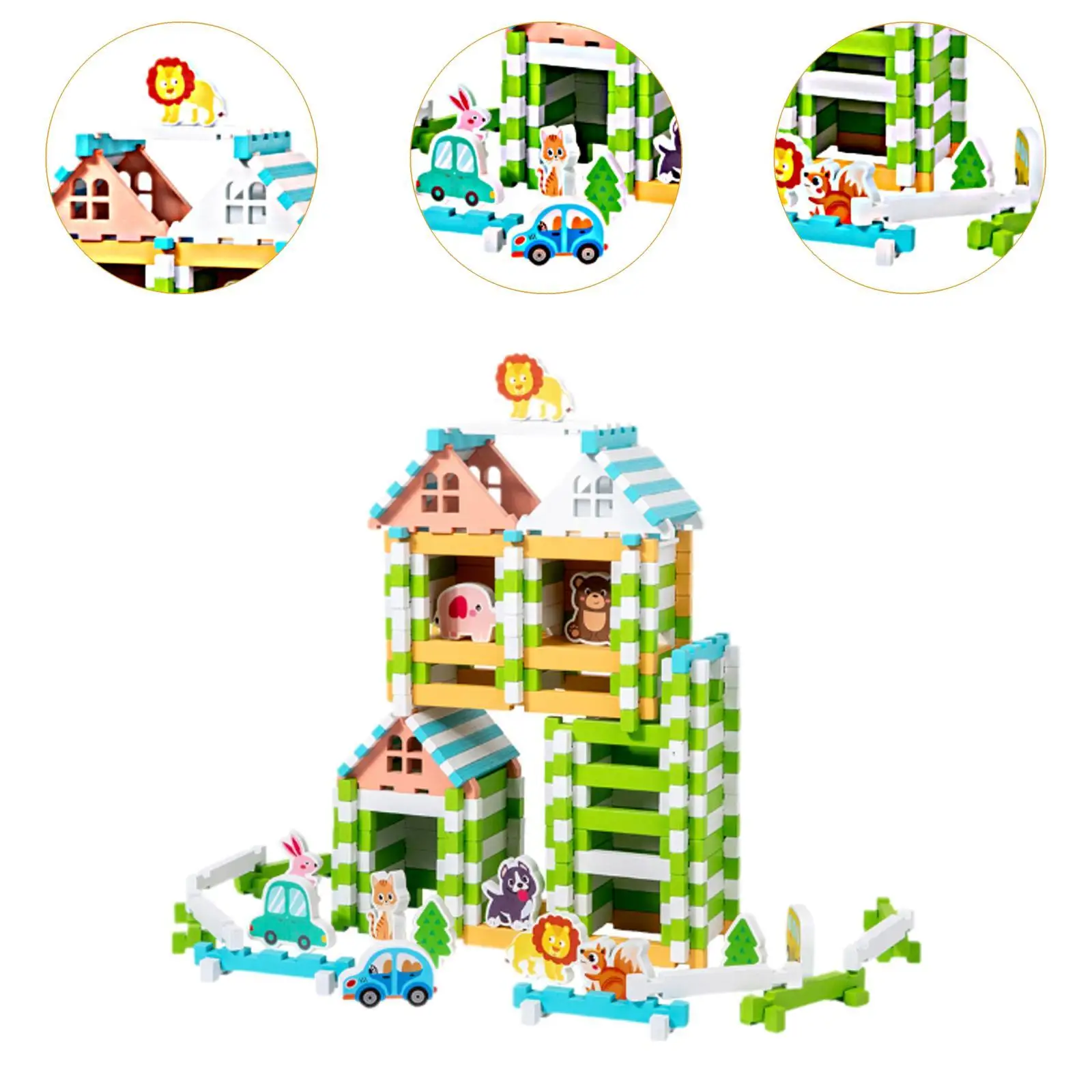 Wooden Building Blocks Set Handicraft DIY for Children Kids Boys Girls