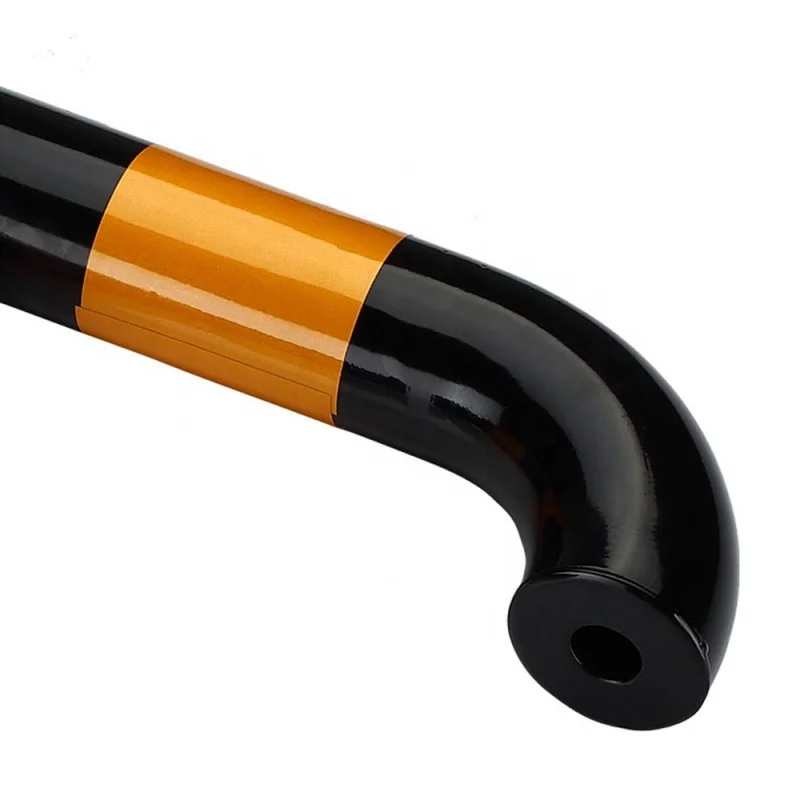 Top Standard Manual Car Parking Lock, T Shape Strip Parking Lock Bright Black with Yellow Warning Color Easy Mounting by The Key