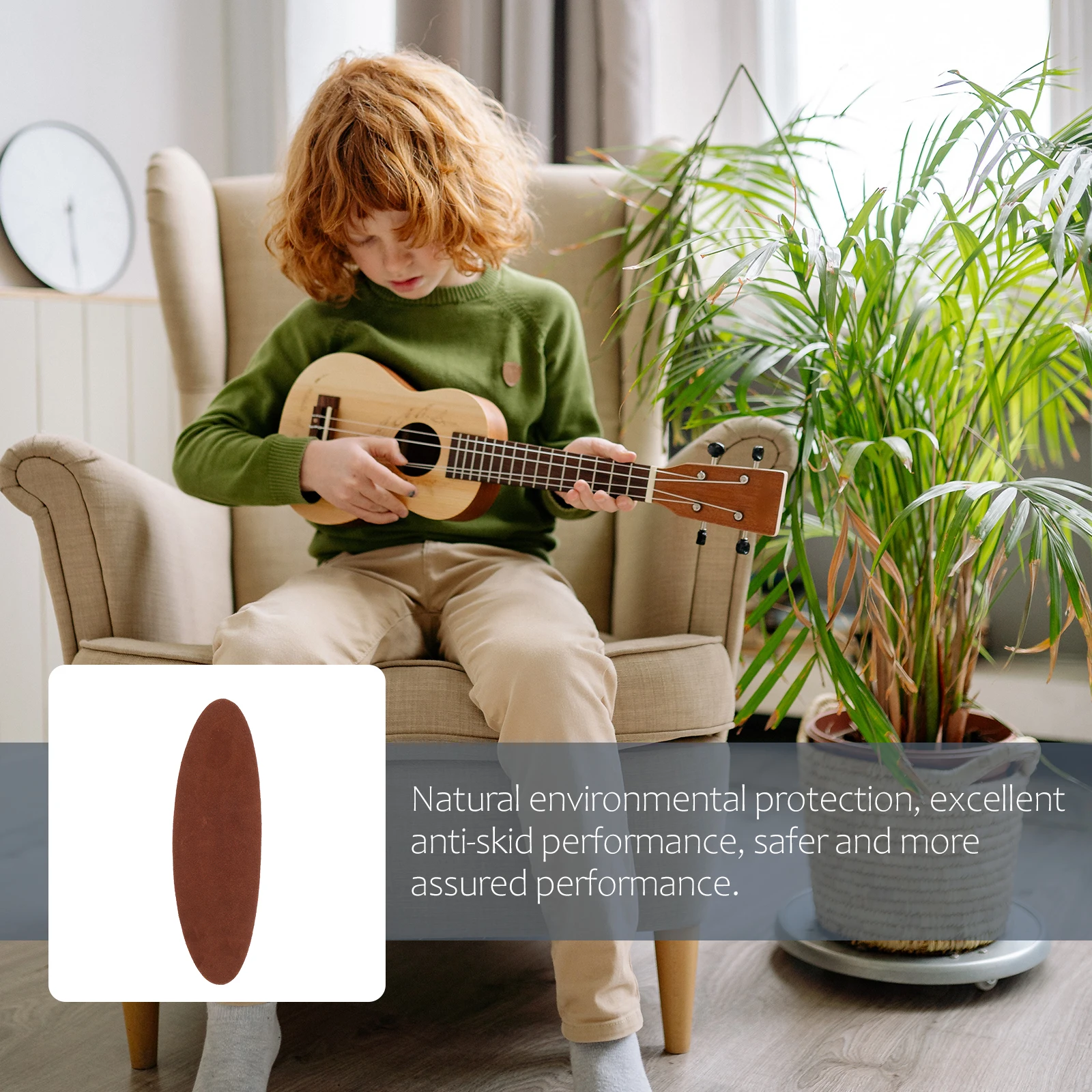 

1Pcs Wear-Resistant Cowhide Musical Instrument Pad Anti-Slip Nonslip Mat for Erhu Pipa Lute Guitar Lute Anti-Skid Pad