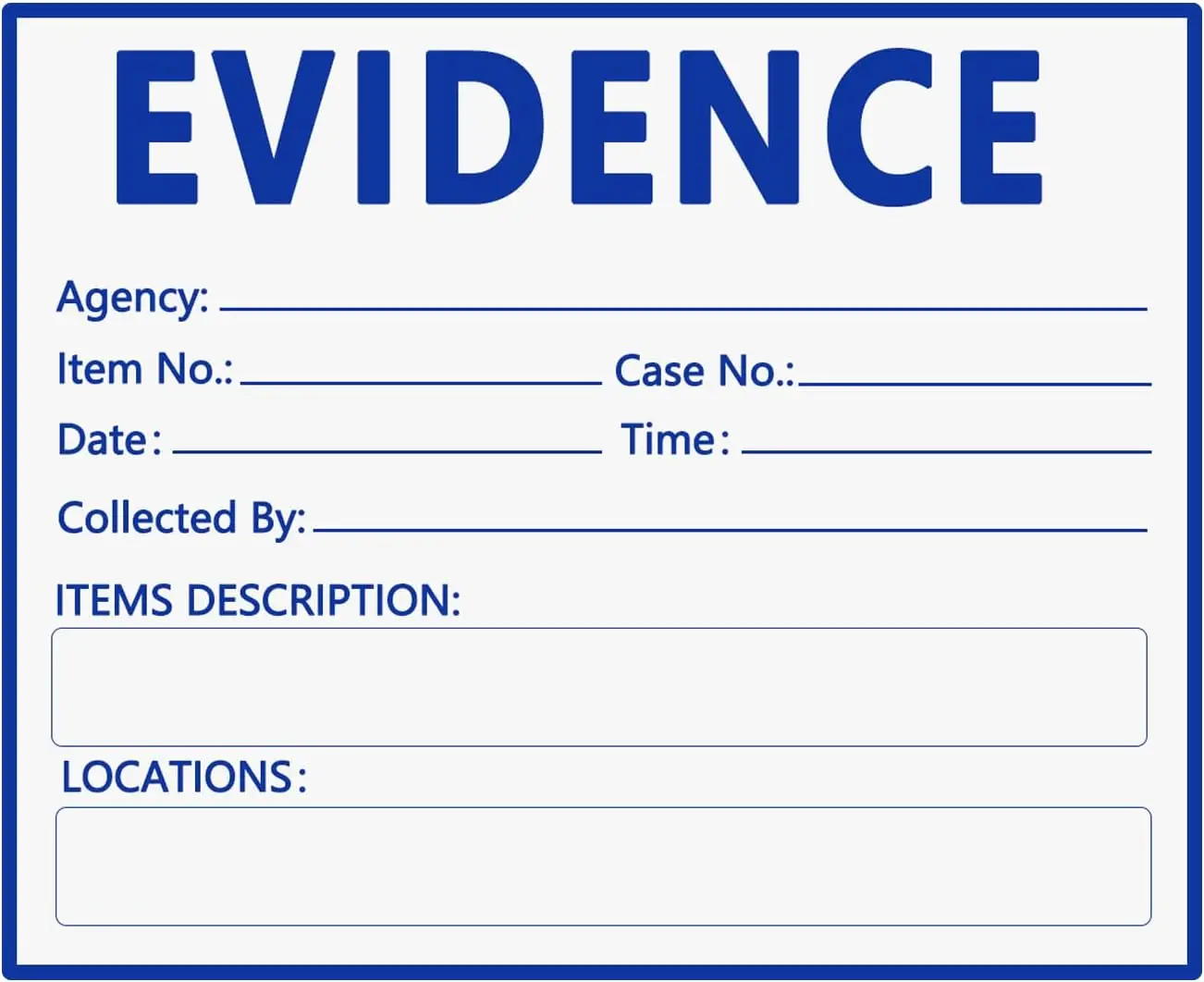 

Adhesive Evidence Label 4X 3.5 Inch Evidence Collection Labels for Forensics Class Theme Birthday Party,100 Pcs Per Pack