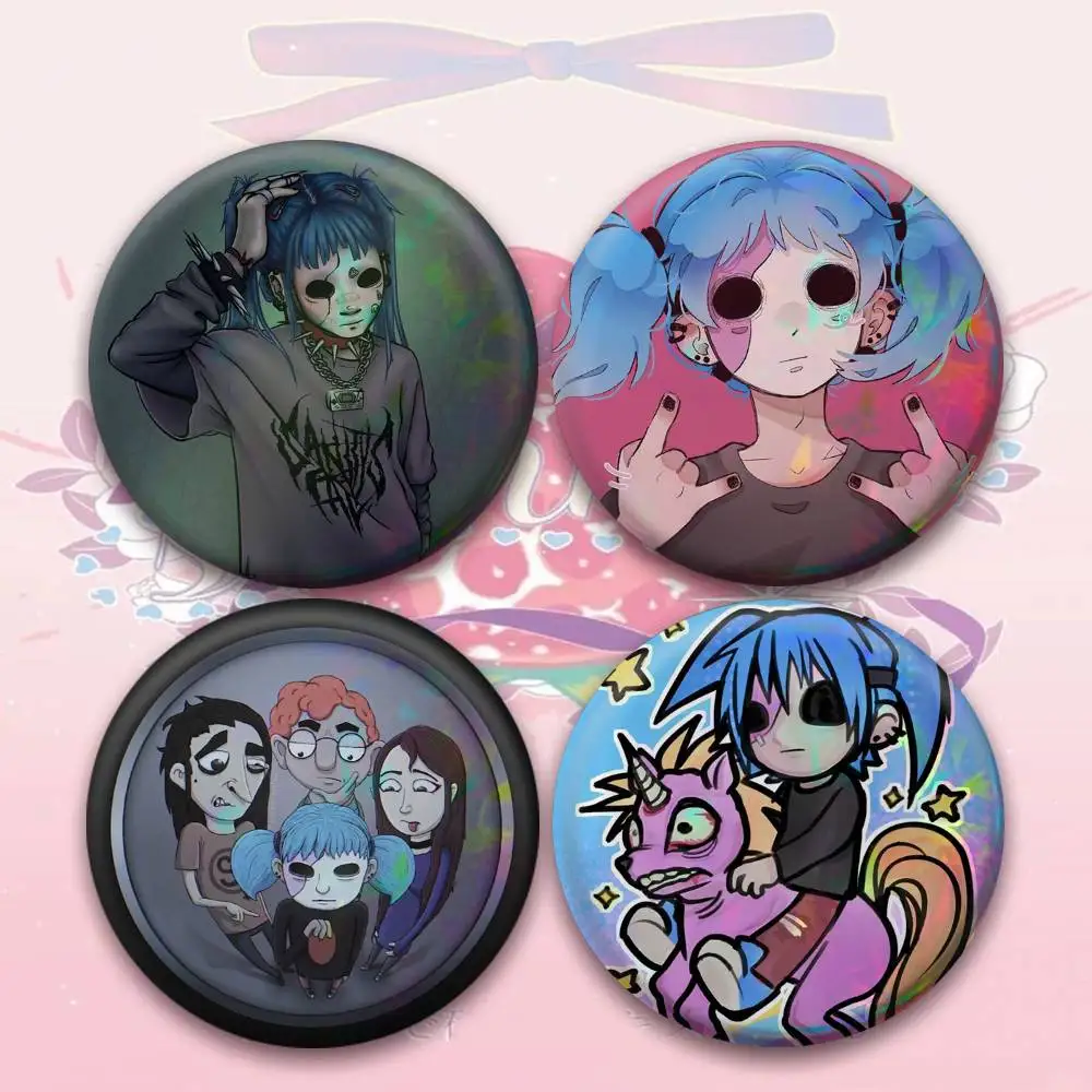 sally face  Laser Badge Creative Pins Brooch for Bag Clothes Hat Decor Gifts Fans Collect