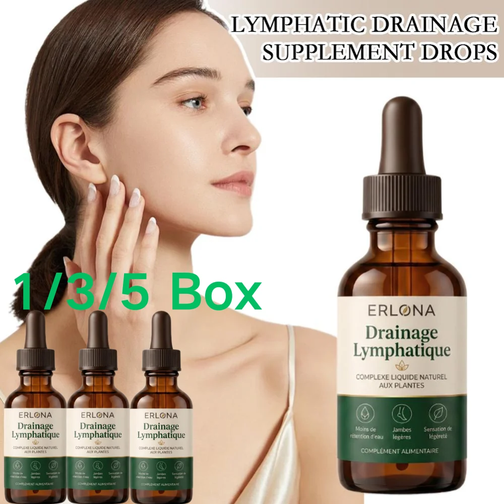 59ml ERLONA Natural Plant Lymphatic Support Drainage Liquid Drops Help Lighten Legs Less Fluid Retention Body Care