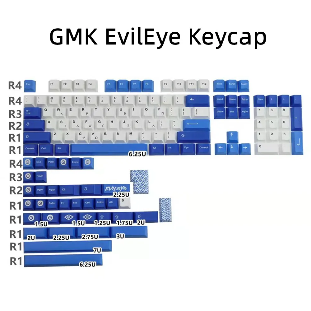 

GMK EvilEye Keycap Cherry Profile PBT Material 142 Keys/Sets 5 Side DYE Subbed For Outemu Gateron Kailh TTC Cherry Mx Switches