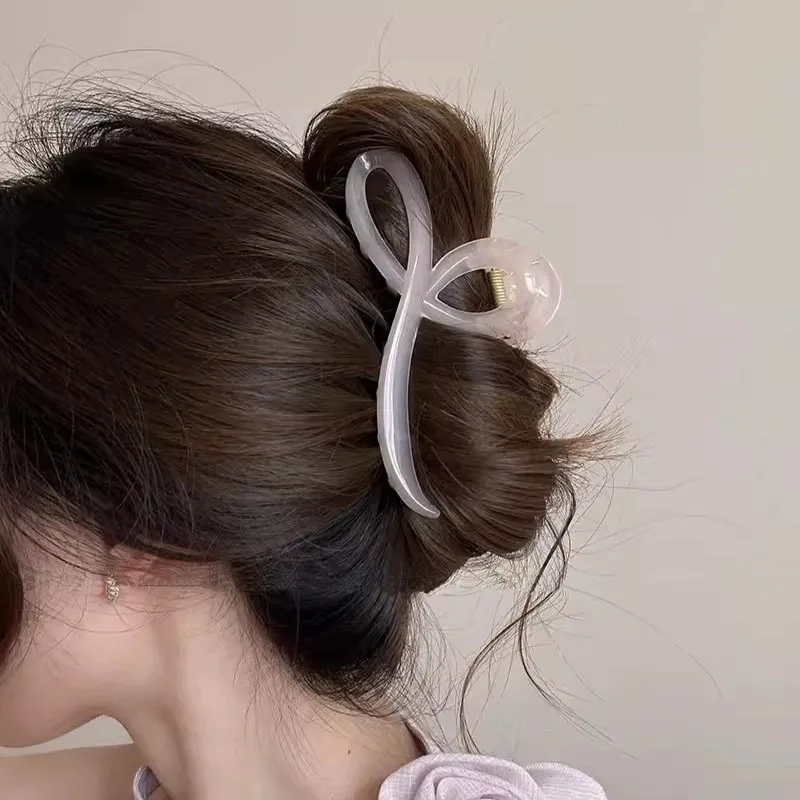 Elegant Jelly Color Bow Hair Claw For Women Vintage Back Headband Hair Clip Crab Girls Hairpin Fashion Hair Accessories Ornament view 3