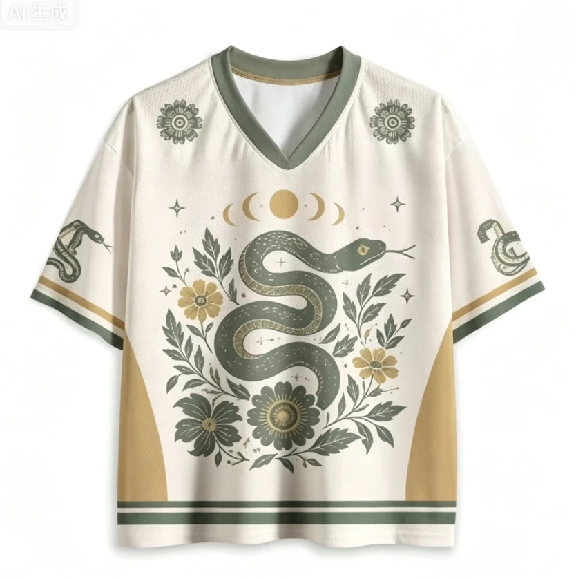 Men's and Women's Identical Retro V-neck 3D Short-sleeved Sports T-shirts Suitable for Couples To Wear Harajuku Y2K Tops Shirts