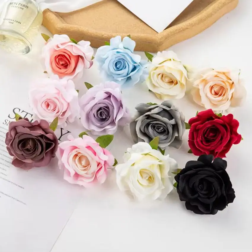 

10pcs Silk Artificial Flower Rose Home vase Festival party Outdoor Garden arch wall Diy gift Scrapbook Wedding Christmas wreath