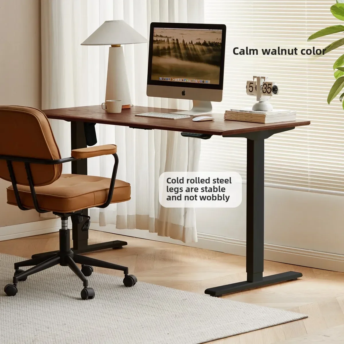 

Solid wood computer desk Intelligent electric lifting workbench Standing office Adjustable home desk