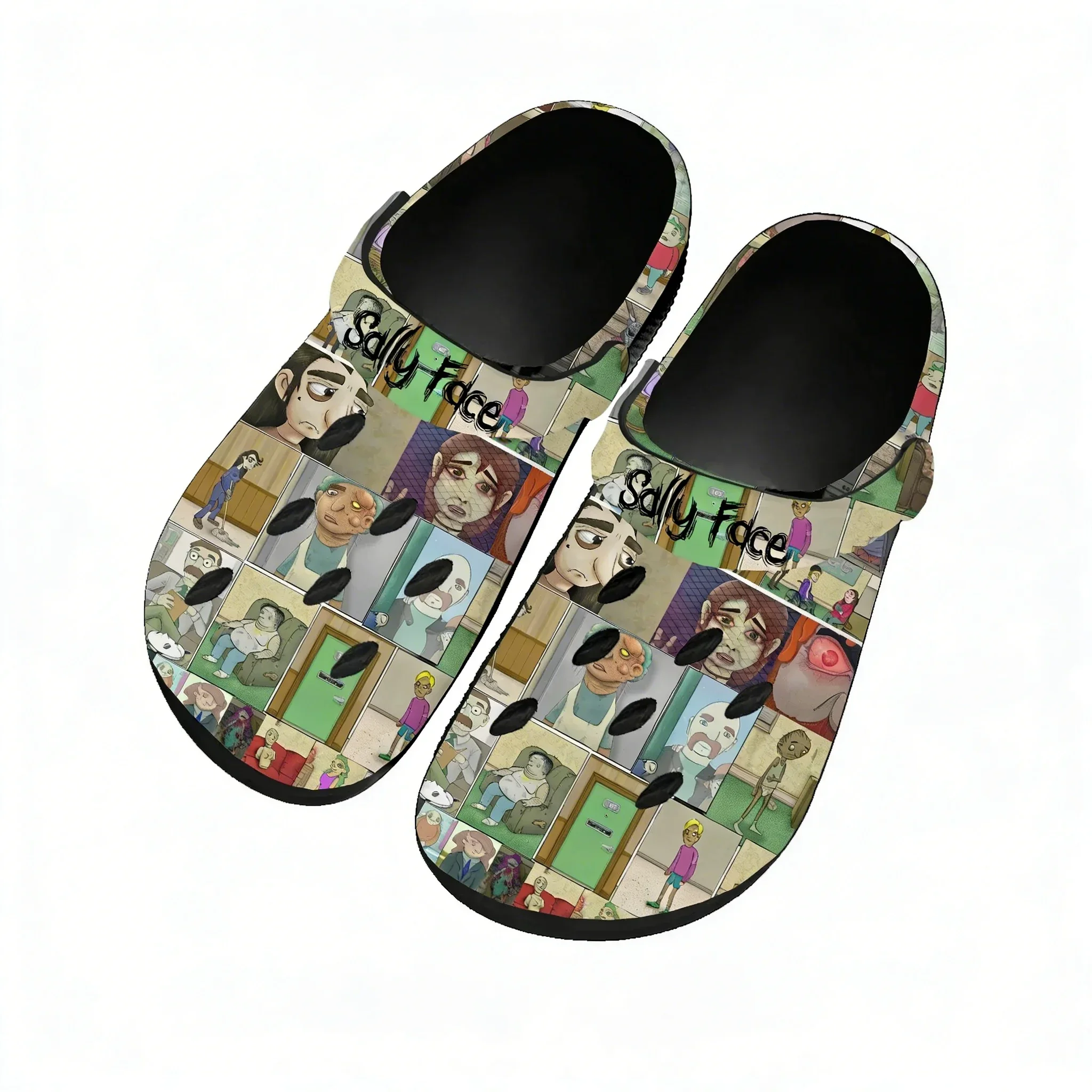 Sally Face Home Custom Sandals Women Teenager Fashion Water Shoe Hot Games Garden Breathable Comfort Beach Hole Slippers
