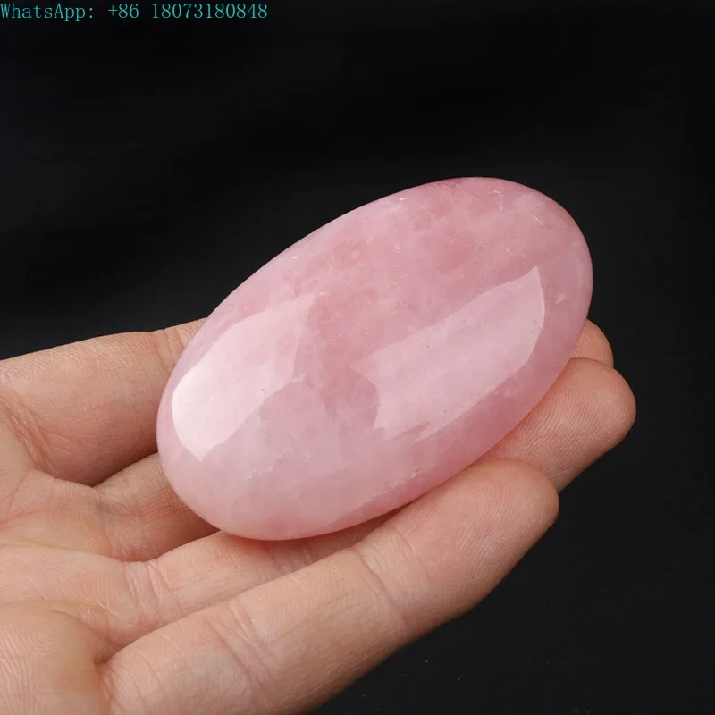 Wholesale Natural mineral specimen Flashy Rose Quartz Pebble Palm Stone For healing