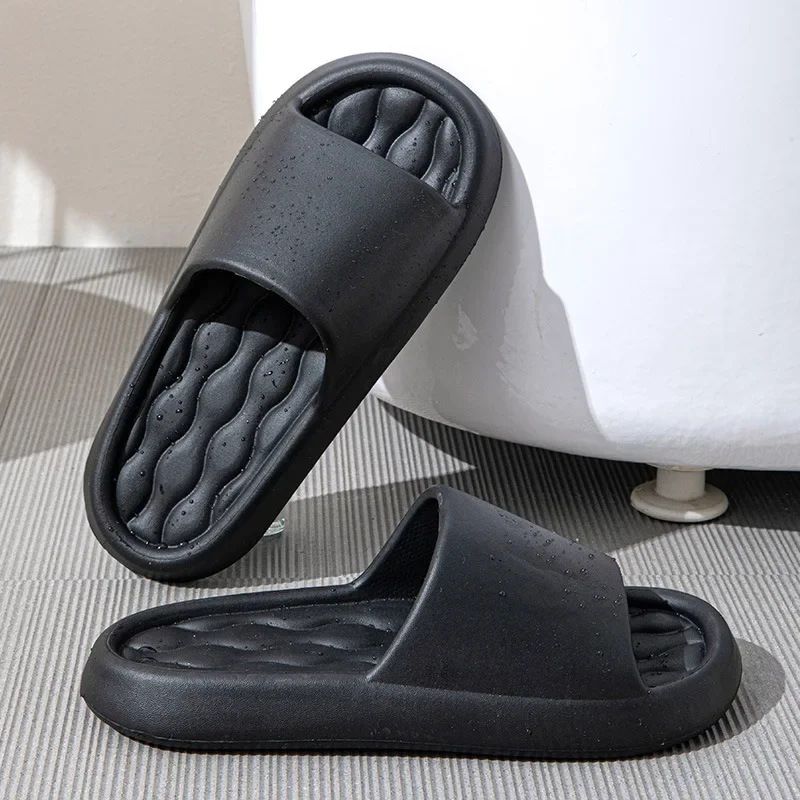 New Women Men Slippers Indoor Floor Flats Shoes Home Soft Thick Sole Flip Flops Summer Beach Sandals Bathroom Non-slip Slides