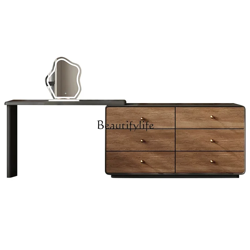 

FG11Medieval style new all-solid wood dresser walnut color black retro