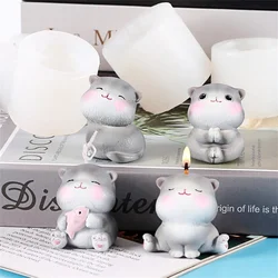 Cute Cat Shape Silicone Mold Candle Soap Liquid Mould Aromatherapy Candle Mold Handmade DIY Clay Crafts Mould Tool