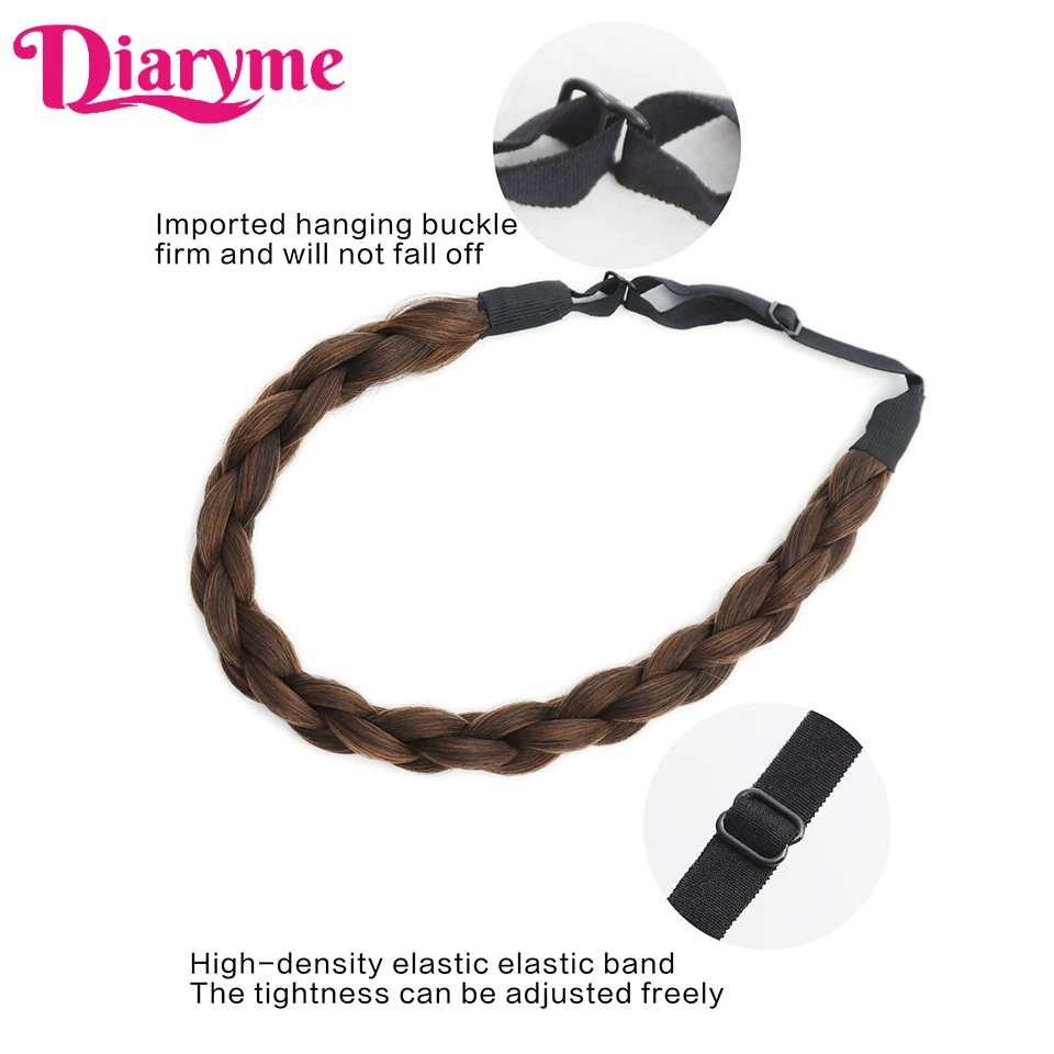 Chubby Narrow Synthetic Hair Braided Headband Braids Elastic Stretch Hairpiece Women Girl Braids Headband Wig Hair Accessories - Image 4