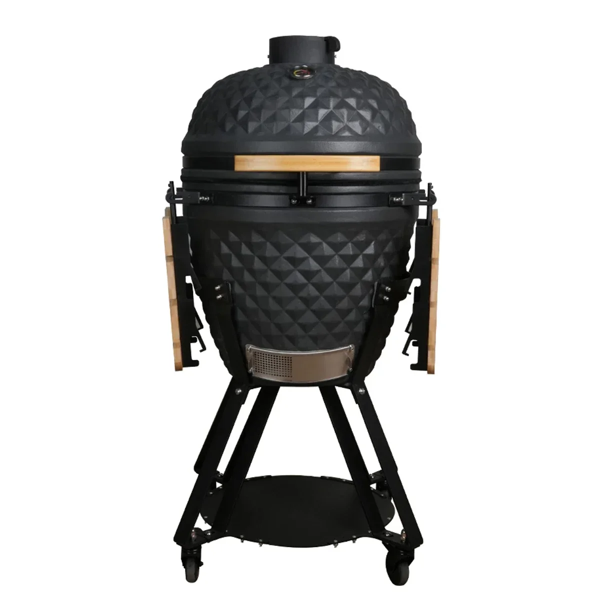

21-Inch Indoor/Outdoor Kamado Ceramic Grill Oval Egg BBQ with Steel Iron Garden Camping Ceramic BBQ
