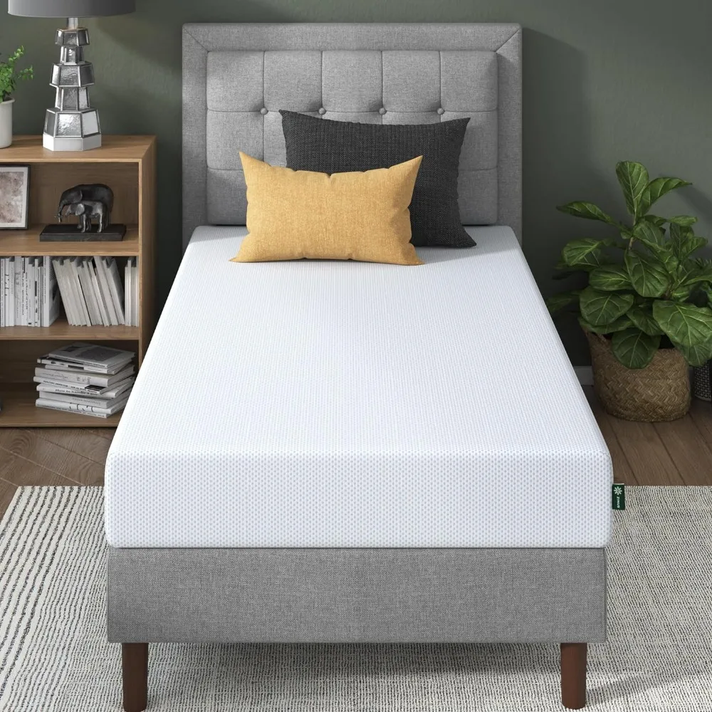 

8 Inch Green Tea Cooling Gel Memory Foam Mattress, Fiberglass Free, Cooling Gel Foam, Pressure Relieving, CertiPUR-US Certified