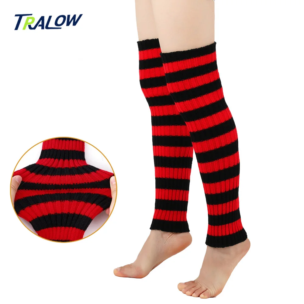 TRALOW Women Knit Leg Warmers Crochet Ribbed Leg SocksTrends for Party Accessories  for Neon Party Knitted Fall Winter Sports
