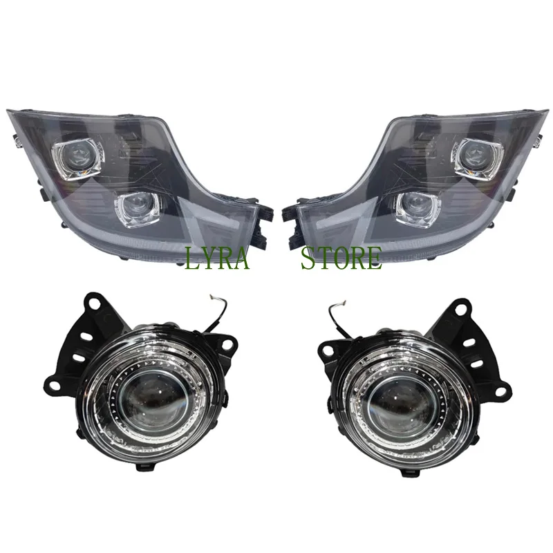 1 Pair LED Head Lamp With Lens and WHITE FOG LAMP Fit For Mercedes BENZ Actros MP4 Truck Headlight