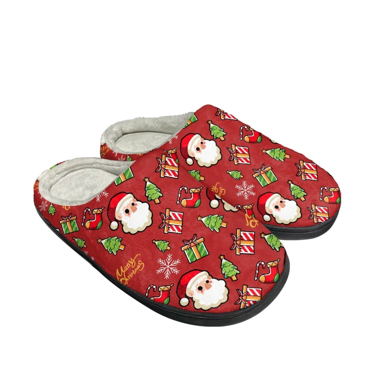 Christmas Design Warm Cotton Slippers Print On Demand Casual Winter Cozy Footwear Non-Slip Home Couple Footwear Print On Demand