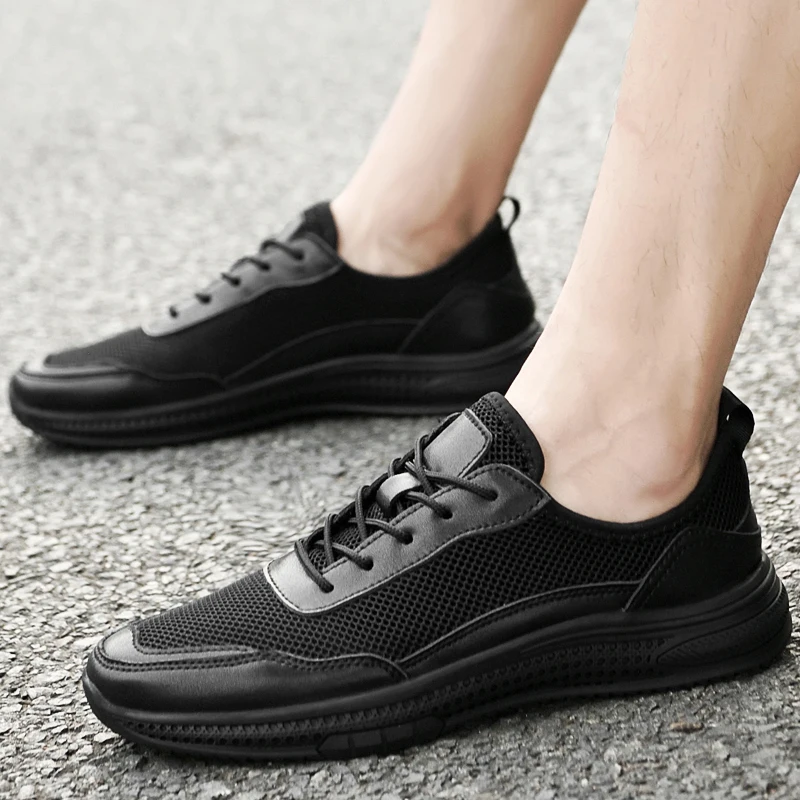 

Мужские повседневные легкие полые спортивные кроссовки на шнуровке с дышащей сеткой, лето 2025, новое поступление — в наличии большой размер