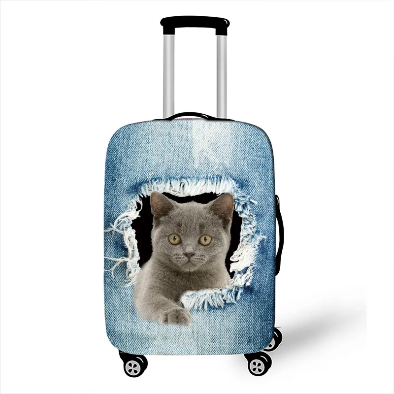 Lovely Cowboy Cat / Dog Print Luggage Cover 18-32 Inch Trolley Case Bag  Suitcase Protective Covers for Travel Accessories