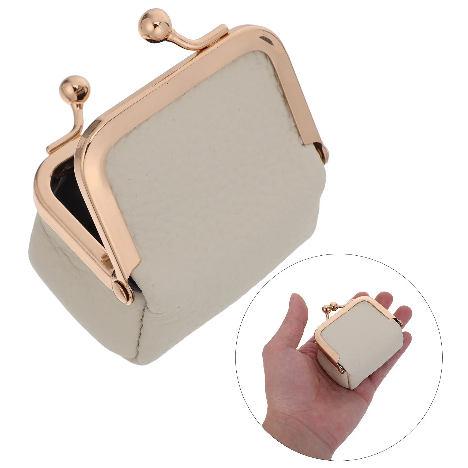 

Light Grey Mini Jewelry Box Portable Vintage Coin Purse Travel Organizer for Earrings Rings Necklaces Bracelets