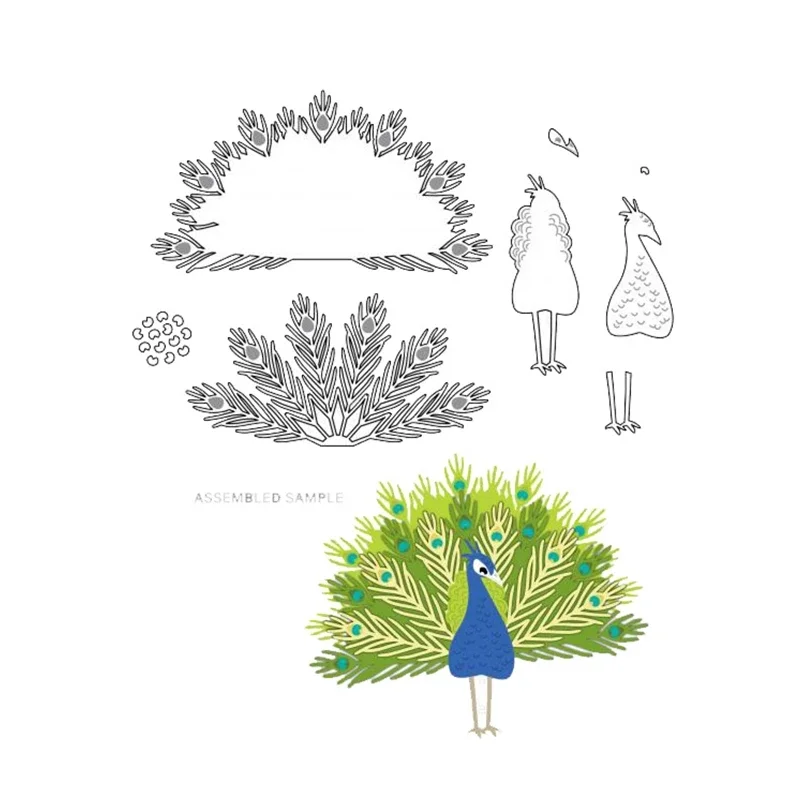 

New 2022 Valentine's Day Cutting Dies Scrapbooking Paper Making 3D Peacock Decoration Frames Card Craft No Stamp