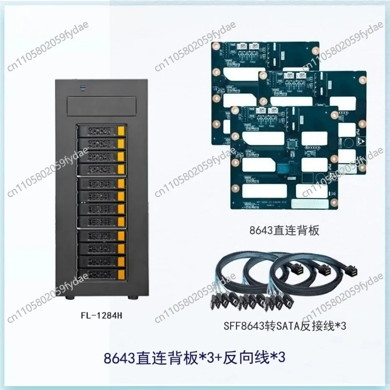 12 Bay Hot Swap Server Chassis, Support ATX Motherboard NAS Storage Case for Network Data Industrial PC Control