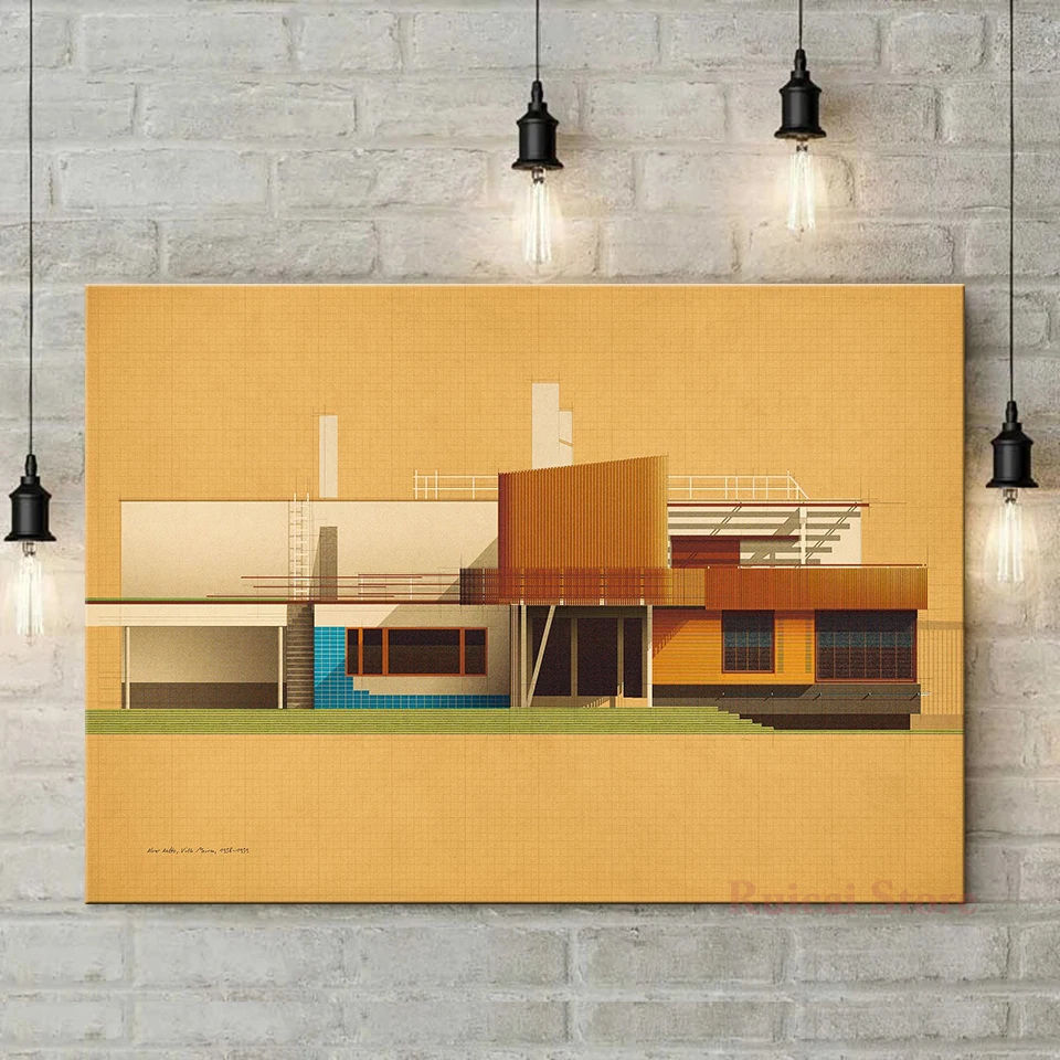 

Alvar Aalto, Villa Mairea Poster Canvas Art Room Wall Painting Home Decor
