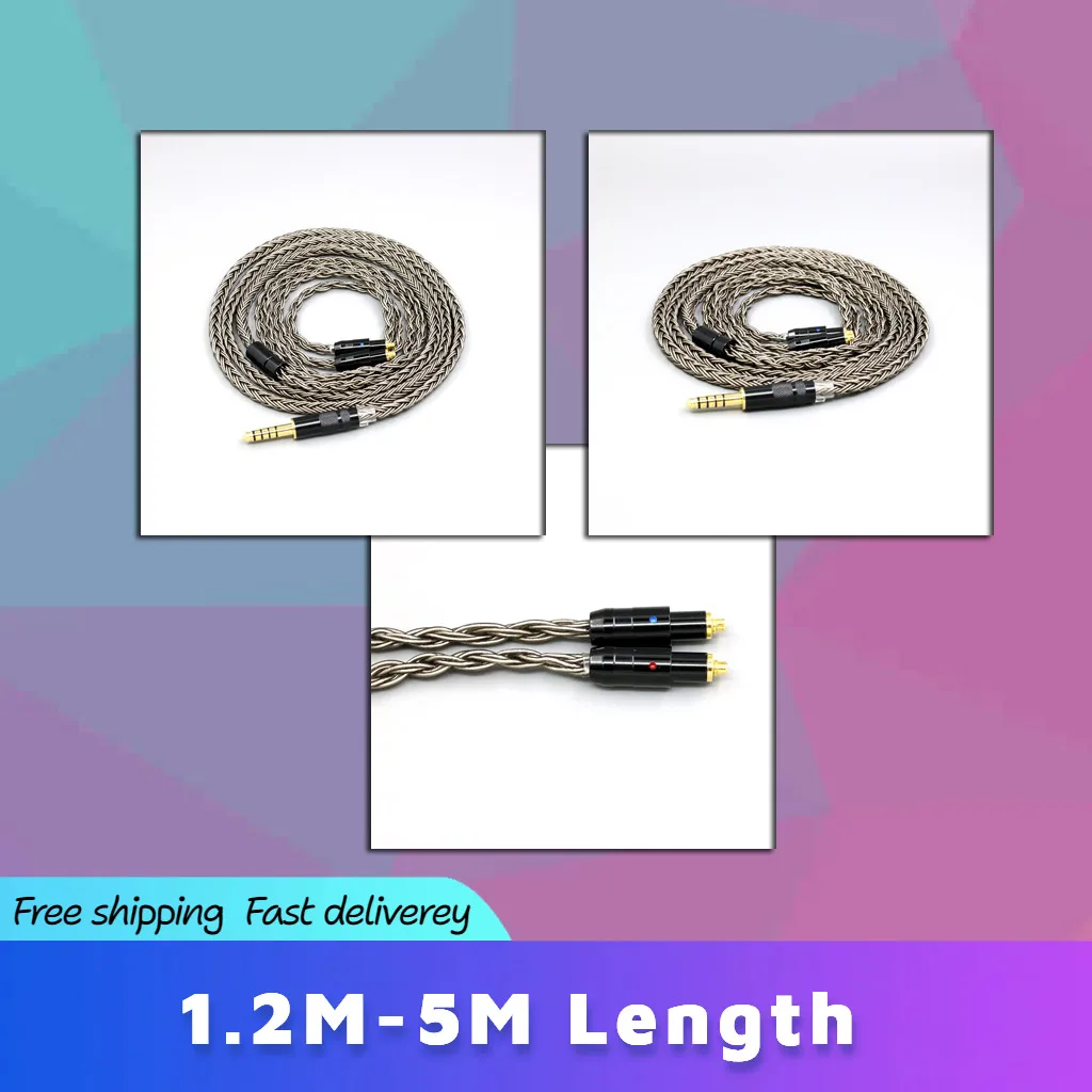 Cable de auriculares de Audio de 16 núcleos Chapado en plata gris para auriculares Shure SRH1440 SRH1840 SRH1540 8845