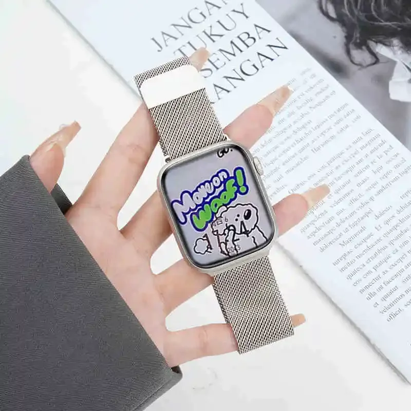 حلقة ميلانو لساعة أبل 44 مللي متر 40 مللي متر 45 مللي متر 41 مللي متر 42-38-44 مللي متر حزام الترا 2 49 مللي متر العصابات المعدنية iwatch سلسلة 9 8 7 6 SE 5 4 3