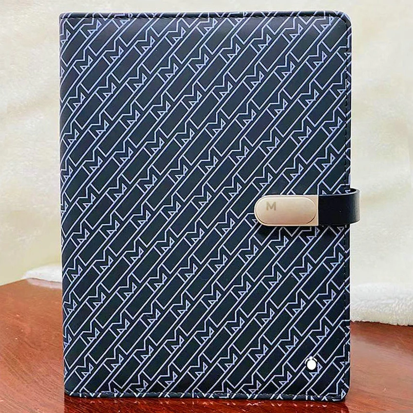 Cahier MB au design unique de luxe de haute qualité, couverture en cuir Mars noir, chapiteaux en papier de qualité, écriture adt-lePG, papeterie