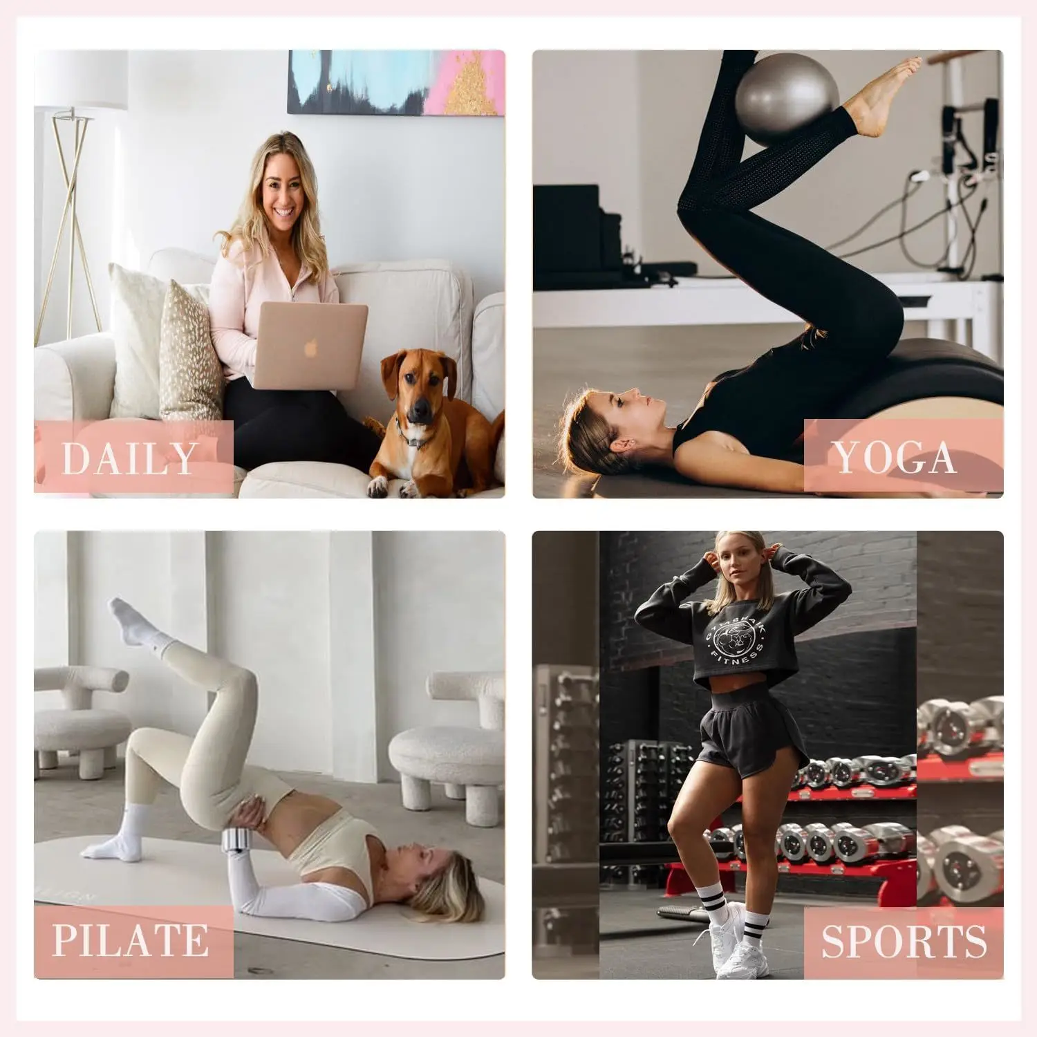 Chaussettes longues en coton à tube moyen en silicone non ald, chaussettes de fitness d'intérieur, chaussettes de gymnastique, chaussettes de sport de danse, chaussettes de Pilates