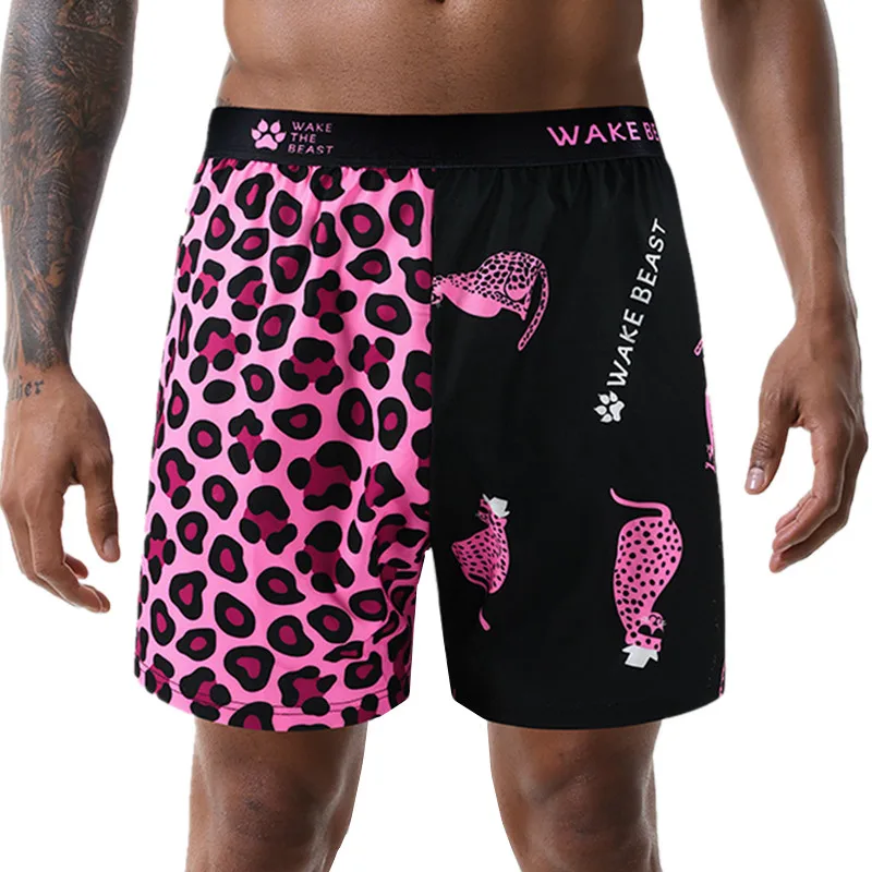 

Men's Boxer Shorts Underwear Cueca Leopard Arrow Pants Male Ice Silk Underpants Breathable Pouch Panties iropa interior hombre