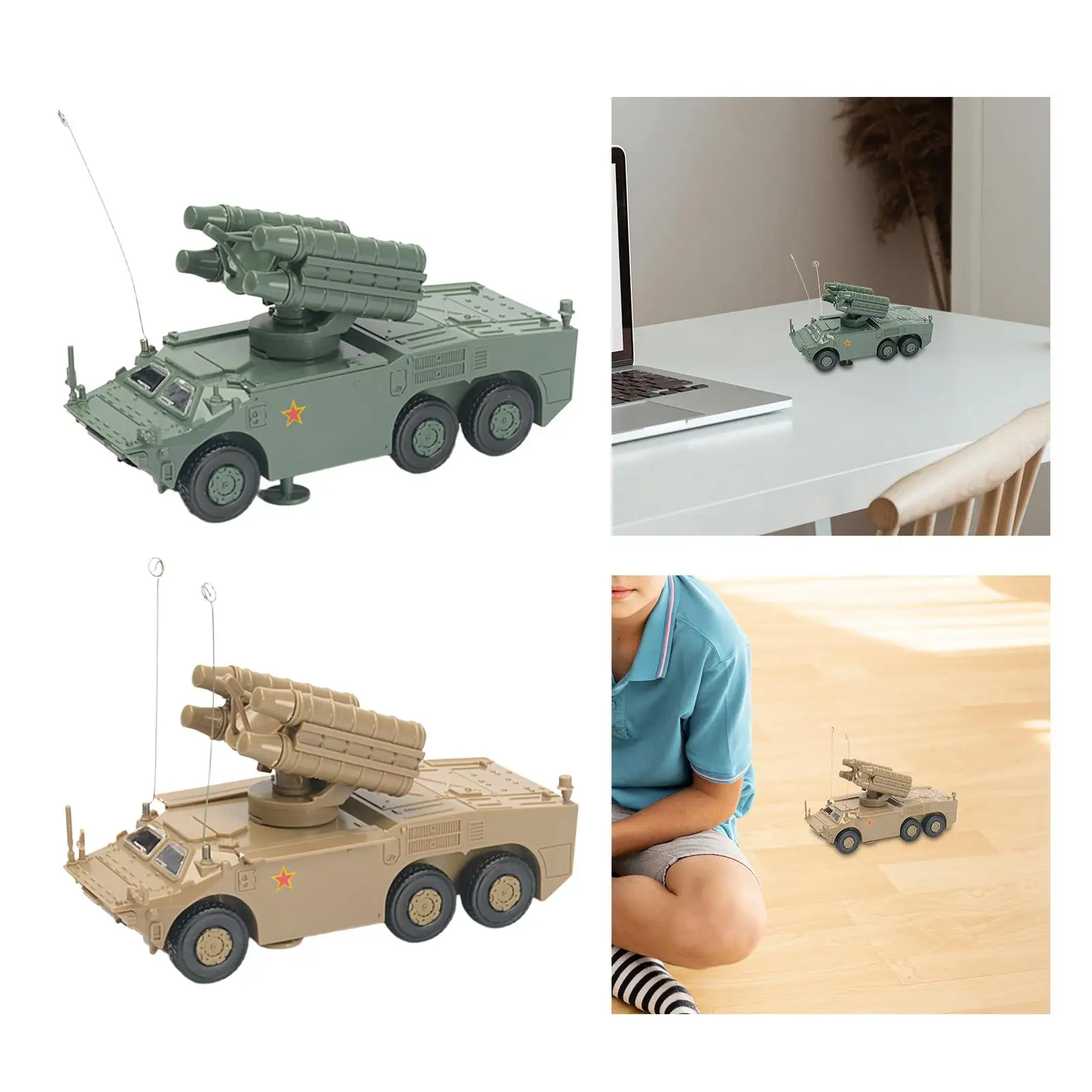 1/72 Armored Vehicle Building Kits Ornament Battle Car Building Kit for Micro Landscape Keepsake Party Favors Home Collectibles