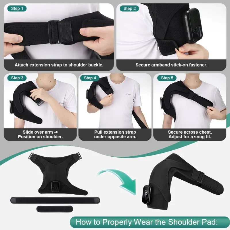 

B-Est Heating And Vibration Shoulder Support Brace, Shoulder Massager 3-Level Vibration Heating Pad Health Care Functionality