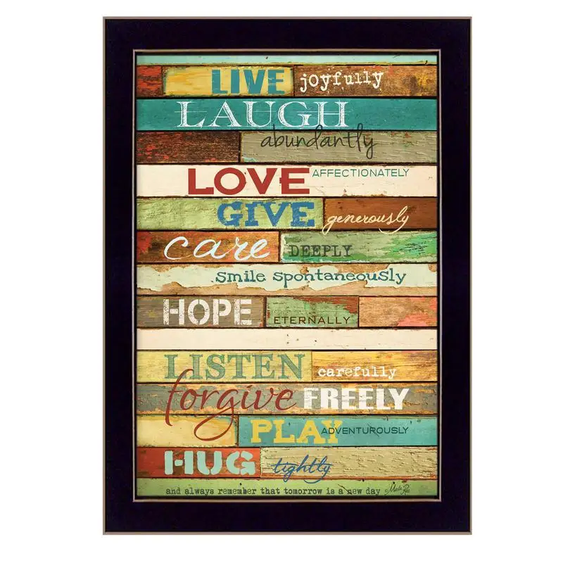 

Live Joyfully Framed Wall Art, Ready to Hang Poster in Black Frame