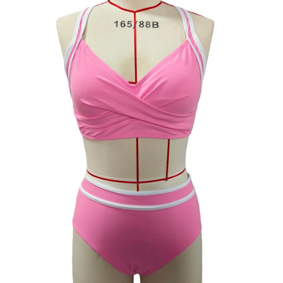 

Womens Two Pieces Tankini Swimsuit Set Back SelfTie High Waist Swimwear V-Neck Crisscross Push Up Sport Bathing Suit 2026