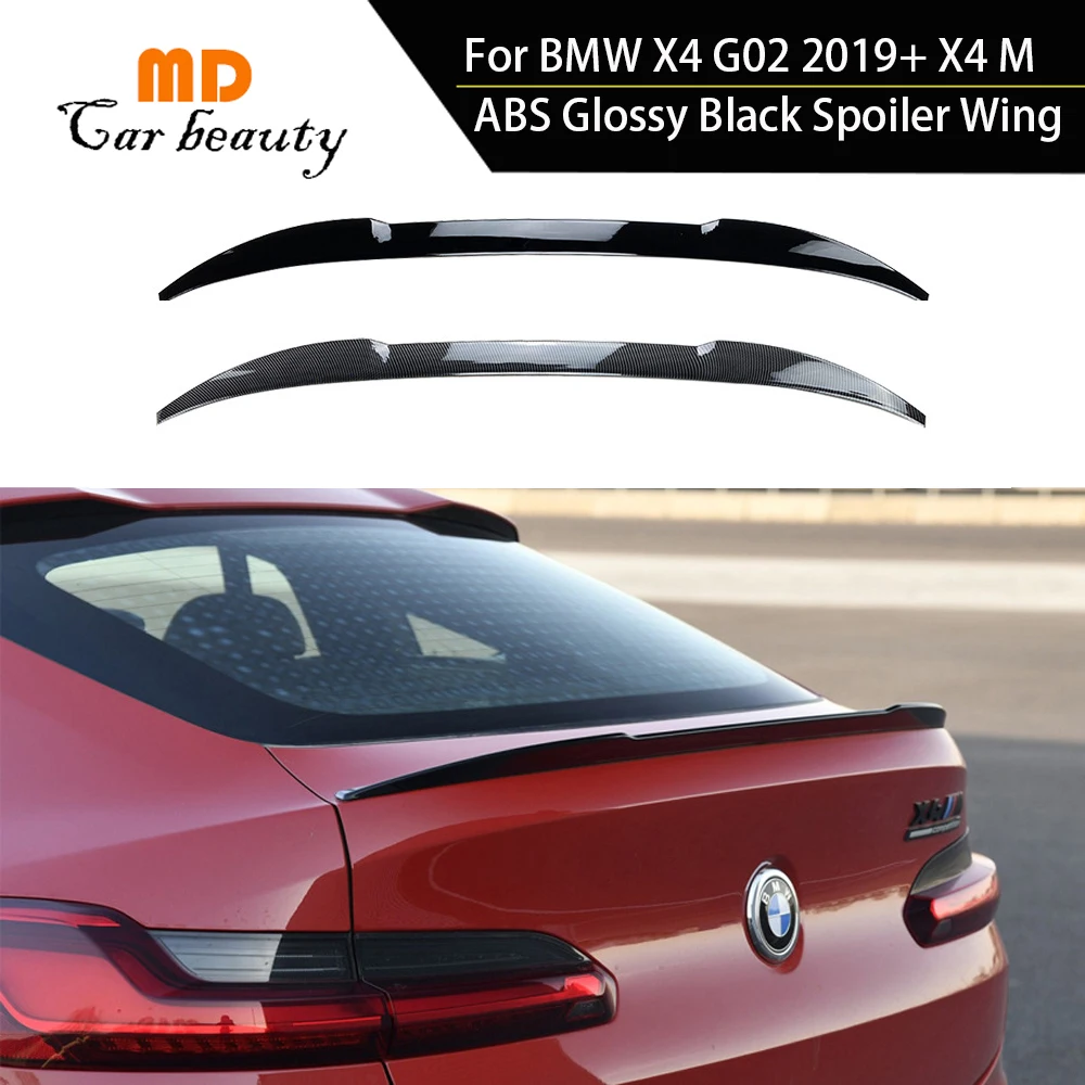 

For BMW X4 G02 X4M Spoiler 2019+ Glossy Black Lip Trunk Carbon Fiber Wing Body Kit Splitter Cover Trim Car Accessories