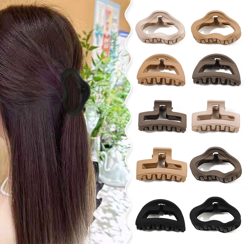 Fosco fosco pequeno grampos de cabelo para mulheres, grampos geométricos de rabo de cavalo alto, ferramenta DIY, sólido, acessórios coreanos