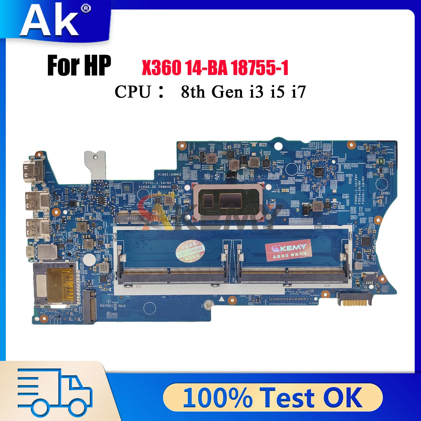 

Материнская плата для ноутбука HP Pavilion X360 14M 14-BA L39180-001 L39180-001 18755-1 с процессором i3 i5 i7 DDR4 100% полностью протестирована