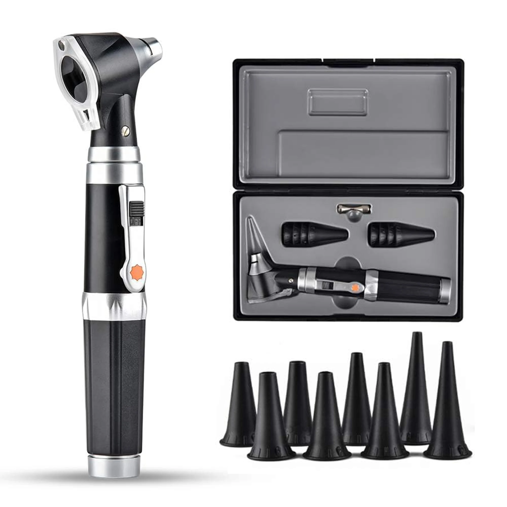 Otoscopio con luce, rilevatore di infezione auricolare, kit di controllo dell'orecchio tascabile con lente d'ingrandimento 3X e 8 punte per speculum per bambini, El