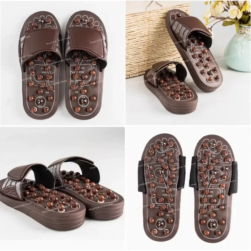 Massage slippers foot sole acupoints Tai Chi magnetic therapy imitation pebble foot therapy men's and women's home shoes